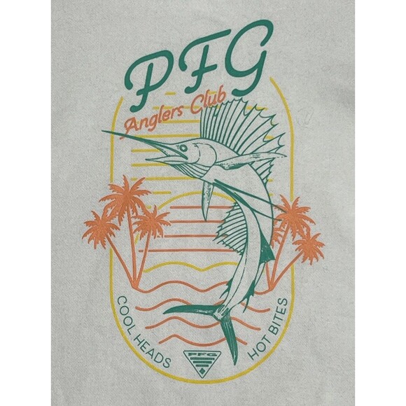 Columbia PFG Hoodie Women’s M Fleece Sweatshirt White Anglers Club Fishing NWT - Picture 5 of 15